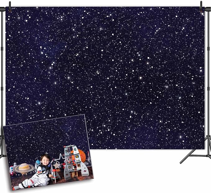 HQM 8x6FT Soft Fabric/Polyester Backdrop Night Sky Star Universe Space Starry by HQM
