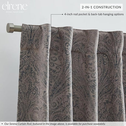 Threadmade Vittoria Paisley Printed Blackout Curtain Panel - Image 2