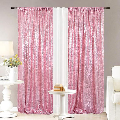 Eternal Beauty Fuchsia Pink 3mm Sequin Backdrop 2x8 Ft 2 Pack Wedding | Dense - Image 4