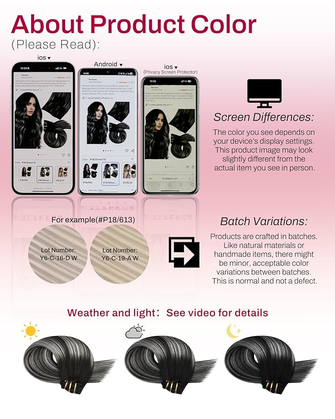 Moresoo Clip in Hair Extensions Black Ombre Grey Remy Double Weft Hair Extensions Clip ins Real Human Hair Balayage Black and Silver for Long Straight 7Pieces 120Grams 24inch
