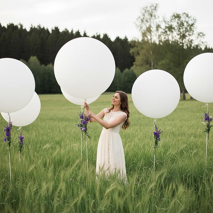 RUBFAC White Giant Balloons 6Pack 36 Inch Jumbo Large Latex Balloons - Image 4