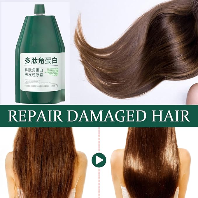 Polypeptide Keratin Hydrating Smoothing Hair Damage Repair Cream,Polypeptide Keratin Hair Treatment,Deep Conditioning Hair Mask Lasting Shine And Smoothness For Dry For Women
