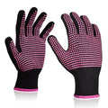 Sopito 2Pcs Heat Resistant Gloves with Silicone Bumps, Professional Heat Protection Gloves for Hair Styling, Mitts for Curling Iron Wand Flat Iron Sublimation, Rose Red