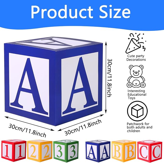 6 pcs ABC and 123 Friend Street Balloon Boxes, ABC Alphabet Graduation Back to - Image 3