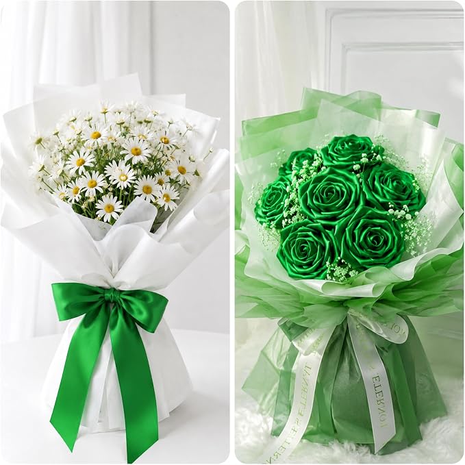 KINGLAKE Emerald Green Satin Ribbon - Image 5