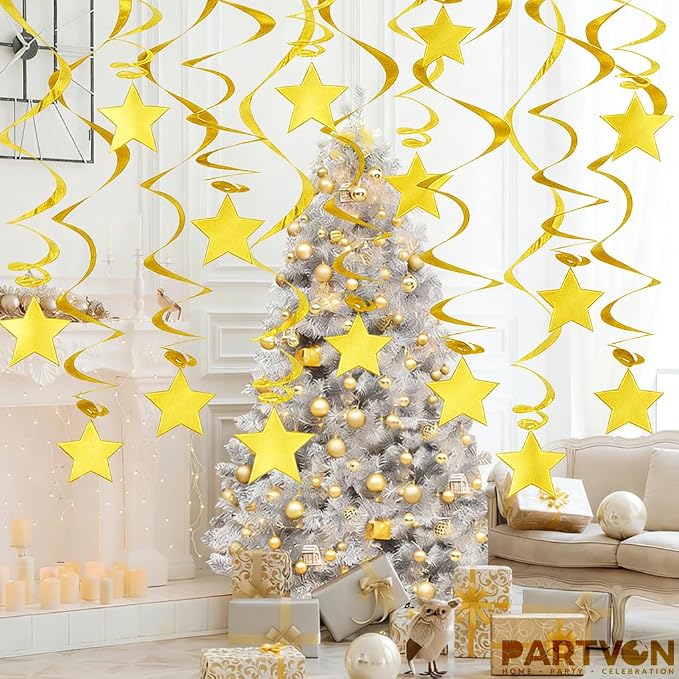 Gold Hanging Swirl Decorations - Image 5