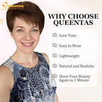 QUEENTAS Brown Short Hair Toppers for Women with Thinning Hair 360°3D Cover with 3 Clips Hair Pieces Wispy Bangs 4.6"*3.6" Coverage(Chocolate Brown/#4)