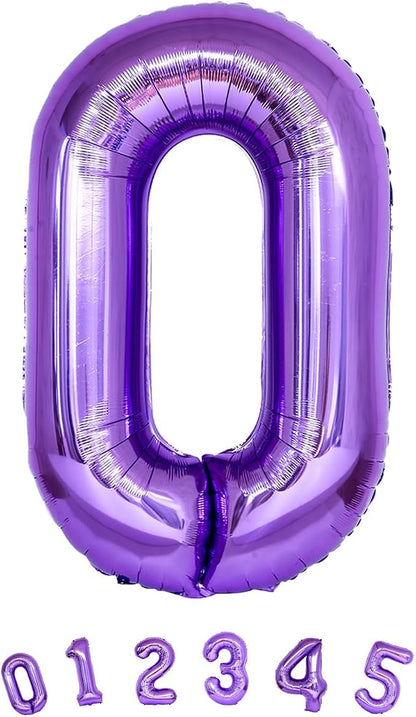 Purple Number Balloons, 40 Inch Foil Large Balloons, Helium Self Inflating - Image 9