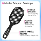 Vented Detangling Hair Brush - 2 Pack Detangler Hairbrush for Effortless Tangle Removal - Ultra-Soft Bristles -For Natural Curly Straight Wet Dry Damaged Hair for Women Men Kids