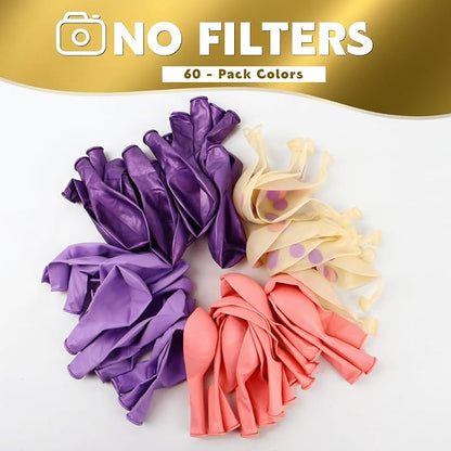 Pink Purple Balloons 60Pcs 12 Inch Confetti Latex Balloon Kit - Image 6