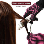 YANTAISIYU ‌2-Pack Heat-Resistant Gloves with Silicone Bumps Heat Blocking Gloves for Curling Hair Styling