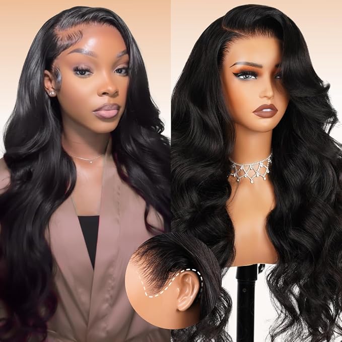 Arabella Hair 13x6 Lace Front Wigs Human Hair 210% Density Glueless Wig Human Hair 100% Body Wave Human Hair Wigs 12A Pre Plucked Pre-Bleached Pre-Cut Glueless Wig (30inch,13x6 body wave)