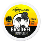 AllDay Locks Braid Gel (15 oz) | Extreme Hold, High Shine | Frizz & Flake-Free Edge Control | Tea Tree, Lavender, Peppermint Oil | Slick & Style Braids, Locks, Twists, Cornrows | 15 oz
