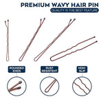 300 Pack Brown Bobby Pins Set by Luxurecourt, 3 Assorted Sizes of Large and Small Premium Bobby Pins + Regular Size U Shaped Hair Pins for Buns, Updo Style - Nonslip with Rounded Ends.
