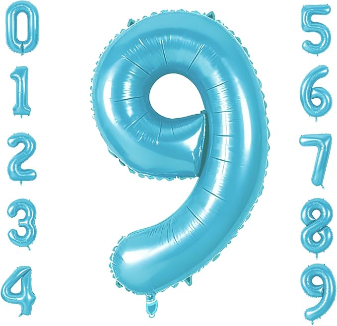 Number 9 Balloons for 9th Birthday Party Decorations, 0-100 Large No.9 Balloons by Joycard
