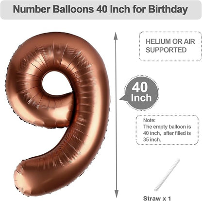 Number 8 Balloons 40 Inch Coffee Brown Balloon - Image 5