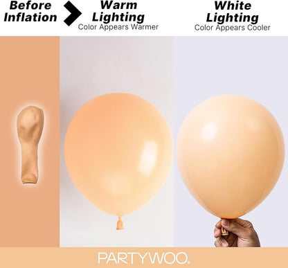 PartyWoo Nude Balloons 140pcs Apricot Boho Fall Color 18 12 10 5 Inch | 18 12 - Image 3