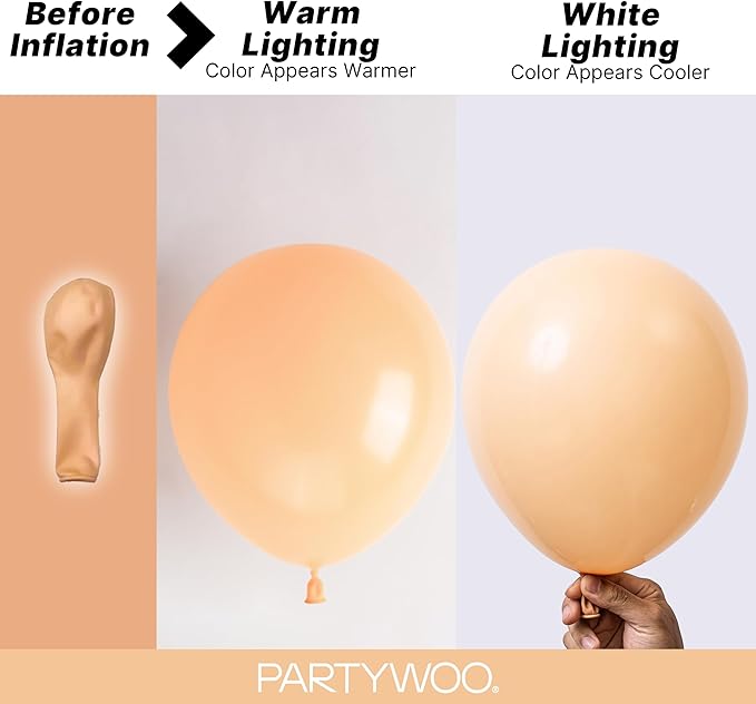 PartyWoo Nude Balloons 120pcs Apricot Boho Fall Color 18 12 10 5 Inch | 18 12 - Image 3