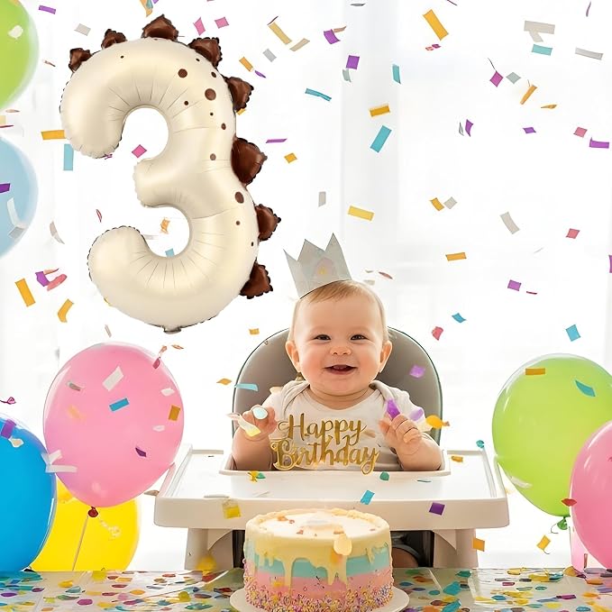 Dinosaur Number 3 Balloon, 30 Inch Birthday Party Decorations - Image 6