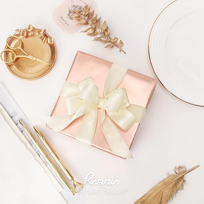 Ribbli Ivory Double Faced Satin Ribbon, 1” x Continuous 25 Yards, Use - Image 3