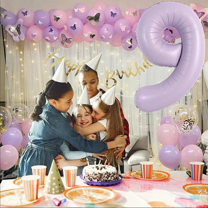 TONIFUL 40 Inch Cream Purple Large Number 9 Balloon - Image 5