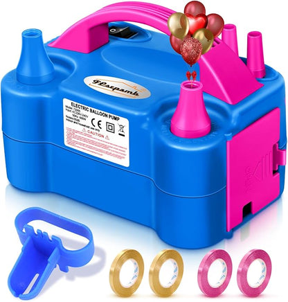FLSEPAMB Balloon Pump, Electric Balloon Pump, Portable Dual Nozzle 110V 600W by FLSEPAMB