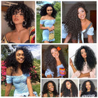 Bundles Human Hair Color 1B Kinky Curly Bundles Niegmeag Brazilian Virgin Remy Hair Single Bundle 18 Inch Double Weft Soft and Silky Natural Black Curly Bundle Hair Weave
