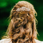 Crystal Wedding Hair Comb Bridal Hair Comb with Pearl Wedding Headpiece for party wear Golden Hair Accessory