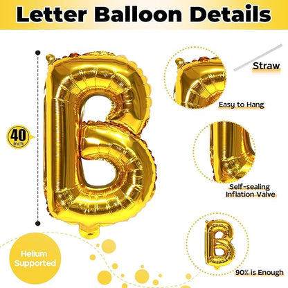 Foil Letter Balloons 40 Inch, Big Alphabet B Word Balloons, Large Self - Image 2