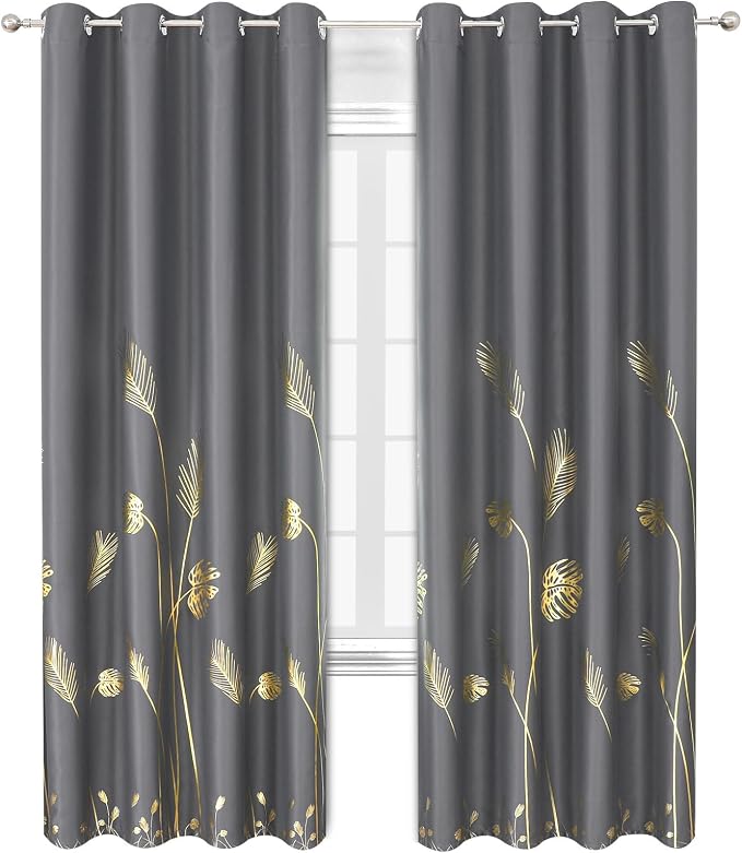 Dark Grey Blackout Curtains & Drapes 84 Inch Length 2 Panels Set - Image 9