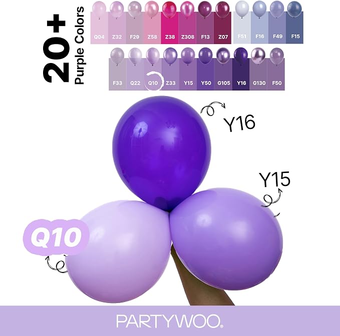 PartyWoo Lavender Balloons 99pcs Light Pastel Purple Lilac Color | 36 18 12 10 - Image 4