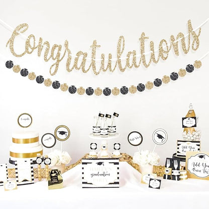 jijAcraft Congratulation Graduation Banner, Pre-strung Congratulation Party - Image 5