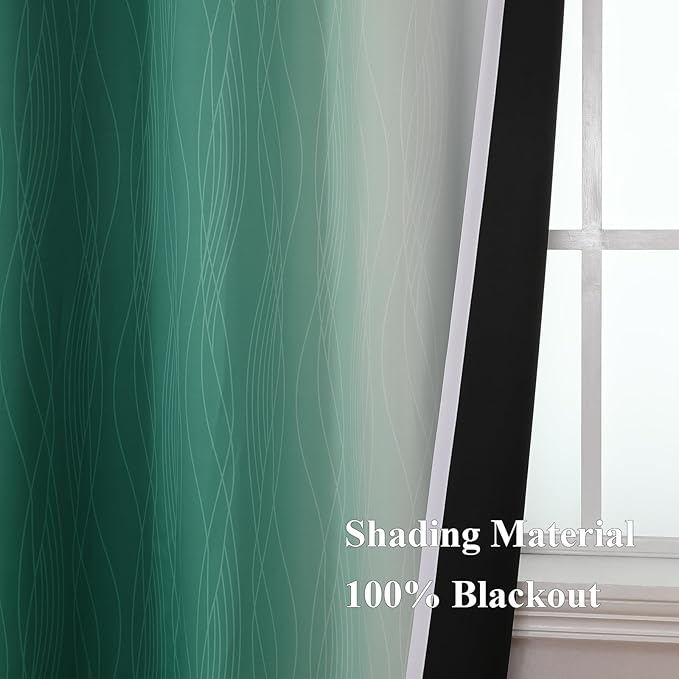 Full Room Darkening Blackout Curtains 72 Inch Length 2 Panels Set, Ombre - Image 5