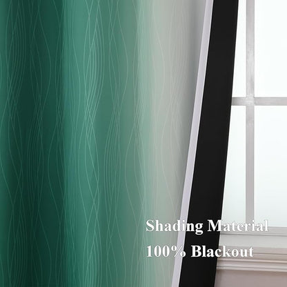 Full Room Darkening Blackout Curtains 72 Inch Length 2 Panels Set, Ombre - Image 5