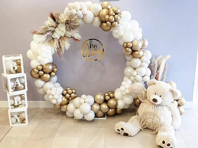 White and Gold Balloons Arch Kit, Engagements, Bridal Shower, Anniversary - Image 8