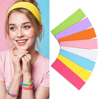 8Pcs Headbands for Women Girls Valentines Day Gifts, Stretchy Soft Neon Head Bands GiftSet Woman Gift for Her Fashion Hair Accessories hairband Galentines Gifts Christmas Easter Basket Stuffers