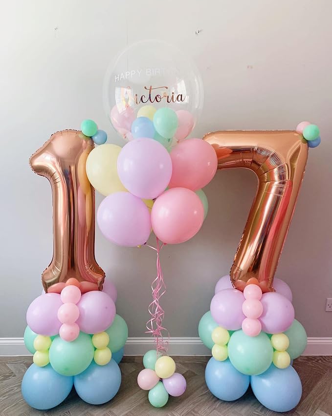 40 Inch Rose Gold 17 Number Balloons Giant 17 Balloons Rose Gold Birthday 17 - Image 3