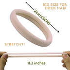 60 Pcs 2 Inch Blonde No Damage Hair Ties for Women Thick Hair, Large Soft Seamless Nylon Fabric Elastic Ponytail Holders Bands for Women