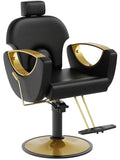 Barber Salon Chair for Hair Stylist, Height Adjustable Hydraulic Hair Reclining Salon Chairs, 360 Degrees Rotation, Multi-Function Shampoo Chair for Barbershop (Modern Black)