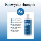 Rosemary and Biotin Shampoo for Thinning Hair - Vegan Volumizing Shampoo for Fine Hair with B Vitamins Argan Oil & Tea Tree Essential Oil - Paraben Silicone and Sulfate Free Vegan Formula (8 Fl Oz)