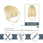BARSDAR Real Human Hair Clip in Bangs - Human Hair Clip in Bangs for Women - Light Blonde Wispy Bangs Extensions Fringe with Temples Dyeable Real Hair Bangs Hairpieces - Bleach Blonde