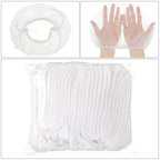 100 Pcs Disposable Nonwoven Bouffant Caps 21 Inch Hair Net Elastic Cap Hair Cover Hats for Beauty Salon Hospital Spa Catering Dust-free Workspace(White)