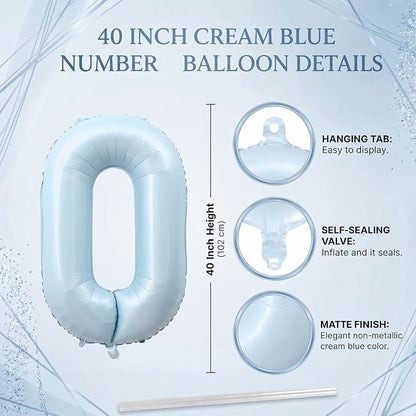 Baby Blue Number 20 Balloon 40 Inch, Foil Digits Milestone Party Supplies | - Image 4