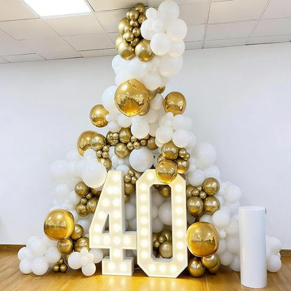 White and Gold Balloons Arch Kit, 18 12 10 5 inch, - Image 5