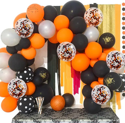 100 Pcs Black and Orange Balloons 12 Inch Halloween Latex Balloons Thicken - Image 4