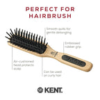 Kent PF20 Narrow Cushion Paddle Brush - Taming Fat Pins, Detangling Long Thick and Curly Hair, Scalp Massager and Growth Stimulator for All Hair Types, Made in England