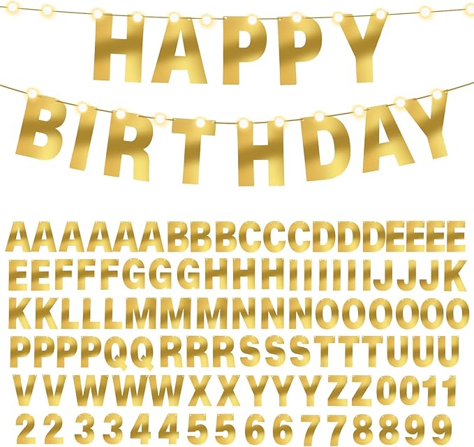 TaoBary 112 Pcs DIY Letter Kit Glitter Customizable Banner Letters Include 107 by TaoBary