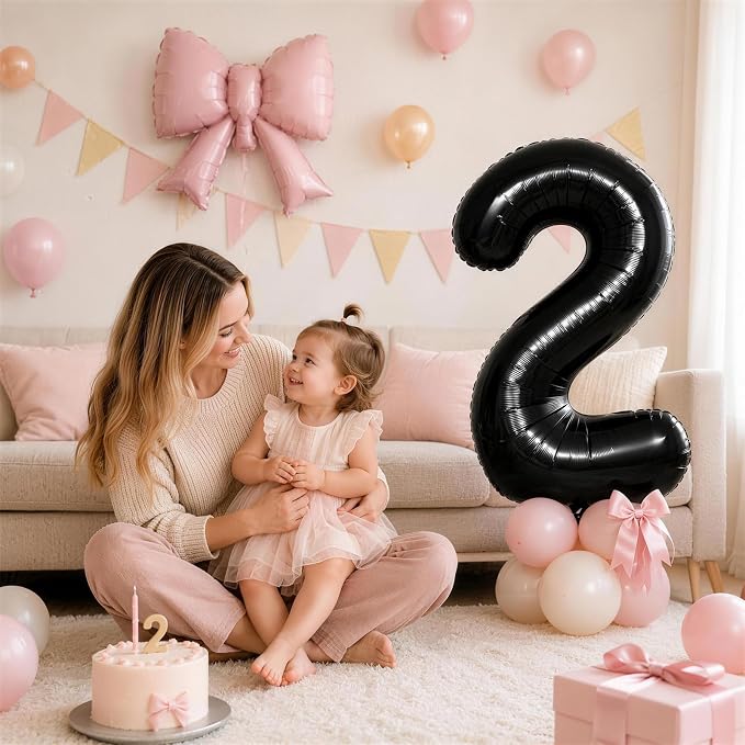 40 Inch Black Number 2 Balloon - Image 3