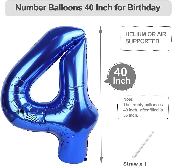 Numbers 13 Balloon 40Inch Blue Balloons - Image 5