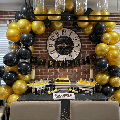 Black and Gold Confetti balloons - Image 6